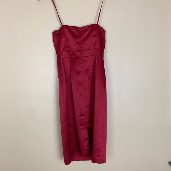 ANTONIO MELANI • Red Satin Cocktail Dress - Picture 3 of 6